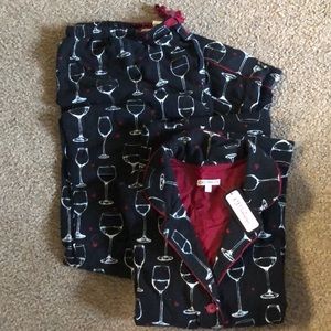 Cotton wine glass pajama set